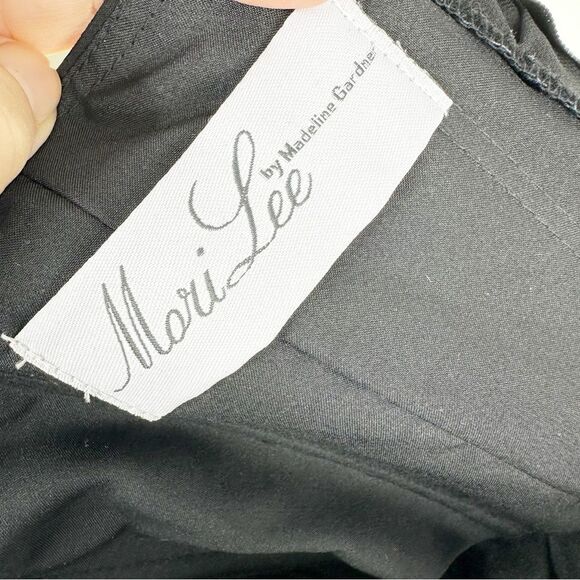 Strapless Mori Lee Black Chiffon Overlay  Gown w/Flattering Pleating Sz 8 - Picture 6 of 12